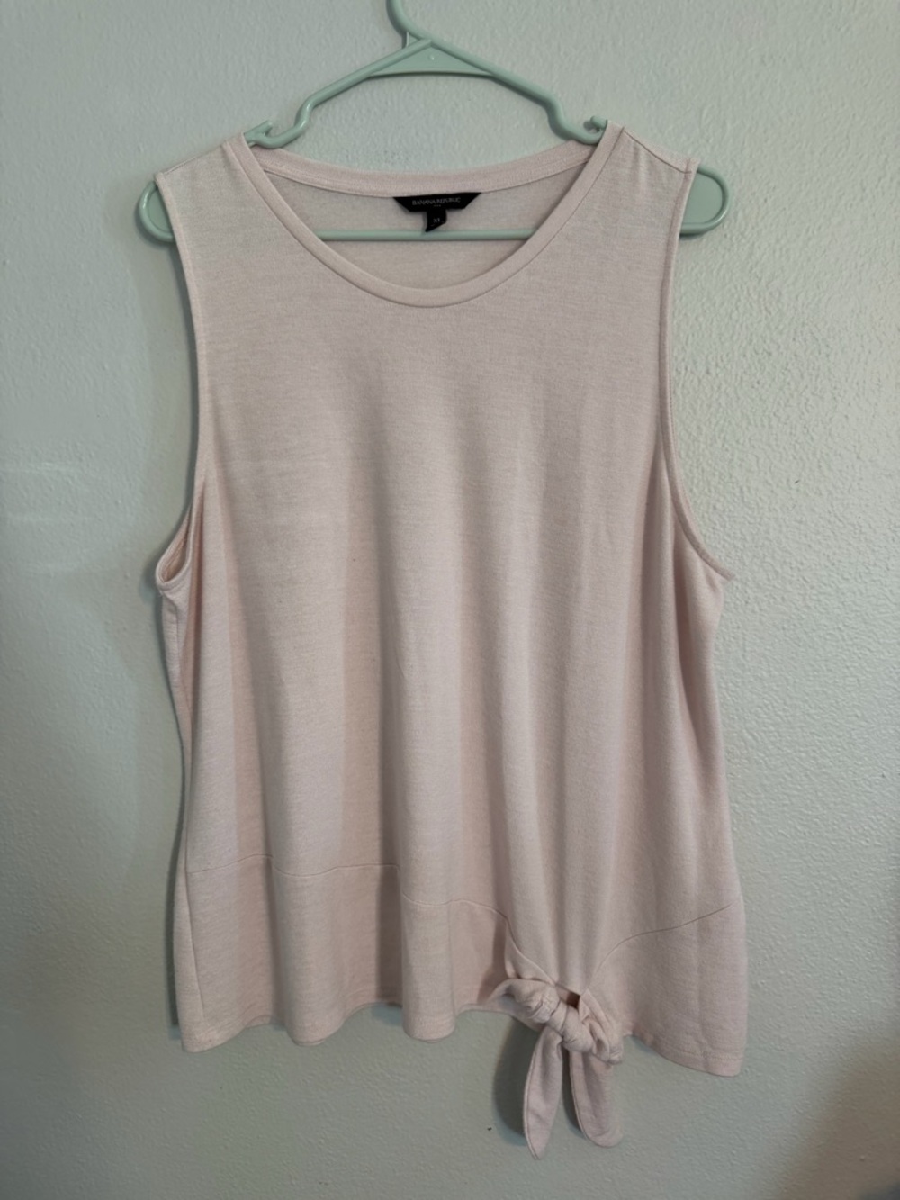 Banana Republic XL Pink Sleeveless Side Knot Tie Hem Tank Top